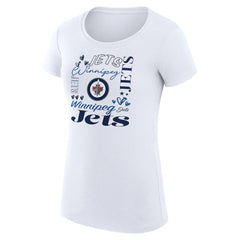 Winnipeg Jets G-III 4Her by Carl Banks Women's Super-Slim Fit Lightweight Collage Team Graphic T-Shirt White