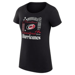 Carolina Hurricanes G-III 4Her by Carl Banks Women's Super-Slim Fit Lightweight Collage Team Graphic T-Shirt Black