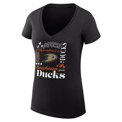Anaheim Ducks G-III 4Her by Carl Banks Women's Super-Slim Fit Lightweight Collage Team Graphic T-Shirt Black