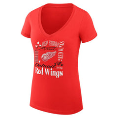 Detroit Red Wings G-III 4Her by Carl Banks Women's Super-Slim Fit Lightweight Collage Team Graphic T-Shirt Red