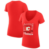 Calgary Flames G-III 4Her by Carl Banks Women's Super-Slim Fit Lightweight Collage Team Graphic T-Shirt Red