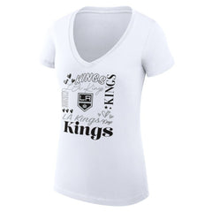 Los Angeles Kings G-III 4Her by Carl Banks Women's Super-Slim Fit Lightweight Collage Team Graphic T-Shirt White