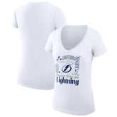 Tampa Bay Lightning G-III 4Her by Carl Banks Women's Super-Slim Fit Lightweight Collage Team Graphic T-Shirt White