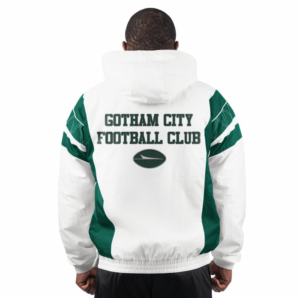 New York Jets Starter Gotham City Half-Zip Hoodie Jacket - White outlet