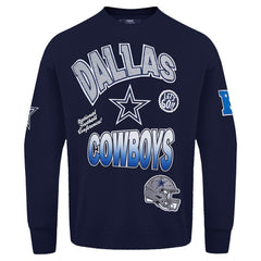 Dallas Cowboys Pro Standard Turn It Up Drop Shoulder Pullover Sweatshirt - Navy outlet