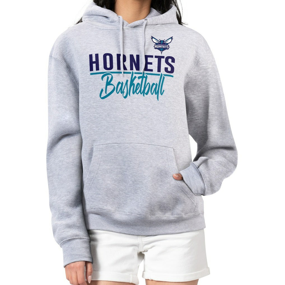 Charlotte Hornets G-III 4Her by Carl Banks Women's Graphics Fleece Pullover Hoodie - Heather Gray outlet