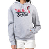 Portland Trail Blazers G-III 4Her by Carl Banks Women's Graphics Fleece Pullover Hoodie - Heather Gray discount