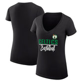 Boston Celtics G-III 4Her by Carl Banks Women's Super-Slim Fit Lightweight Team Sport V-Neck T-Shirt - Black cheap