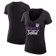 Sacramento Kings G-III 4Her by Carl Banks Women's Super-Slim Fit Lightweight Team Sport V-Neck T-Shirt - Black shop