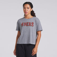 San Francisco 49ers Women's Swing Pass Tri-Blend Boxy T-Shirt - Heather Gray outlet