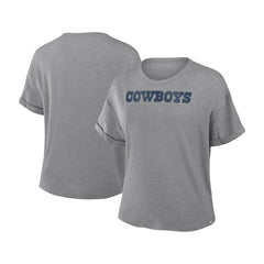 Dallas Cowboys Women's Swing Pass Tri-Blend Boxy T-Shirt - Heather Gray cheap