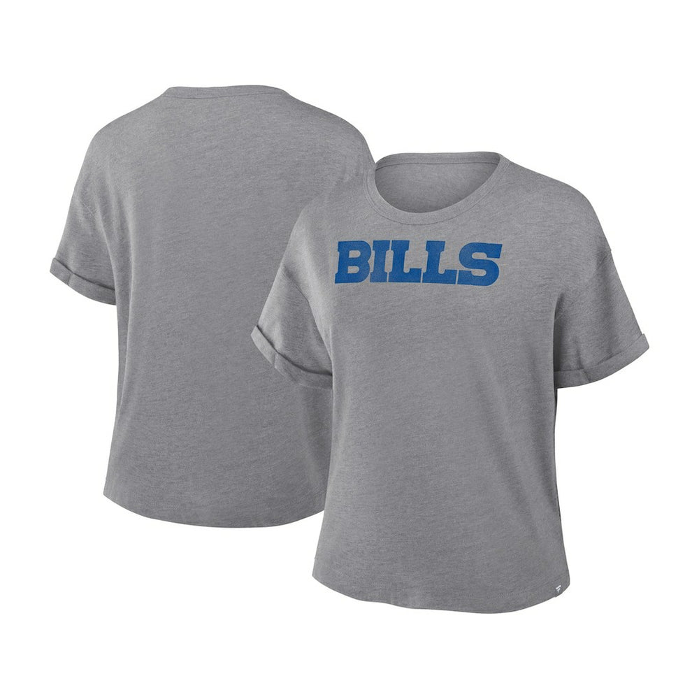 Buffalo Bills Women's Swing Pass Tri-Blend Boxy T-Shirt - Heather Gray cheap