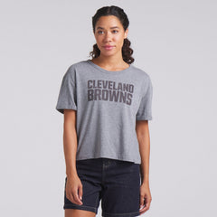 Cleveland Browns Women's Swing Pass Tri-Blend Boxy T-Shirt - Heather Gray sale