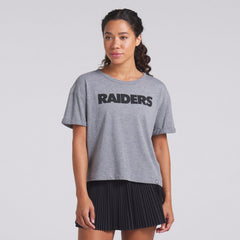 Las Vegas Raiders Women's Swing Pass Tri-Blend Boxy T-Shirt - Heather Gray discount
