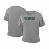Green Bay Packers Women's Swing Pass Tri-Blend Boxy T-Shirt - Heather Gray sale