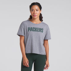 Green Bay Packers Women's Swing Pass Tri-Blend Boxy T-Shirt - Heather Gray sale