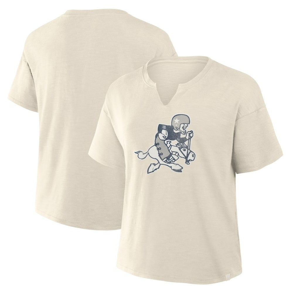 Dallas Cowboys Women's Trick Play Slub Boxy T-Shirt - Cream discount