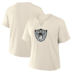 Las Vegas Raiders Women's Trick Play Slub Boxy T-Shirt - Cream on sale