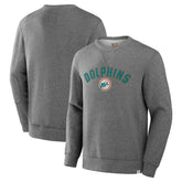 Miami Dolphins Loop Terry Pullover Sweatshirt - Heather Gray on sale