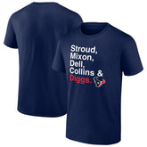 Houston Texans Stroud, Mixon, Dell, Collins & Diggs T-Shirt - Navy outlet