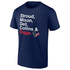 Houston Texans Stroud, Mixon, Dell, Collins & Diggs T-Shirt - Navy outlet