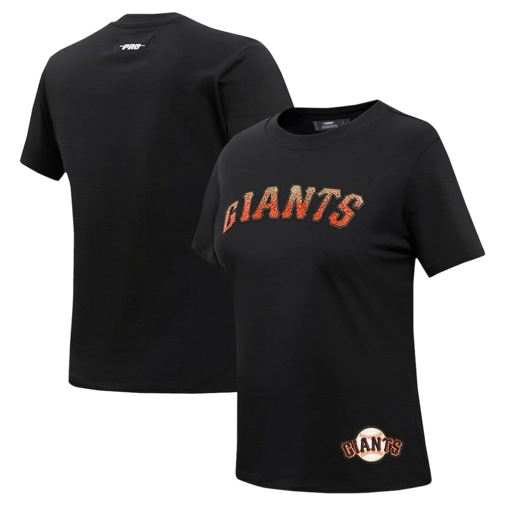 San Francisco Giants Pro Standard Women's Rhinestone Slim Fit T-Shirt - Black