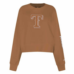 Texas Rangers Pro Standard Women's Paint The City Pullover Cropped Sweatshirt - Brown