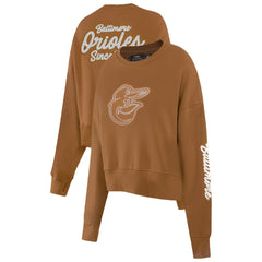 Baltimore Orioles Pro Standard Women's Paint The City Pullover Cropped Sweatshirt - Brown