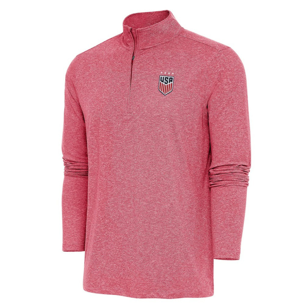USWNT Antigua Hunk Quarter-Zip Top - Heather Red for sale
