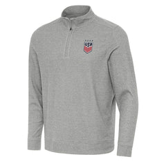 USWNT Antigua Subtle Quarter-Zip Top - Heather Gray on sale