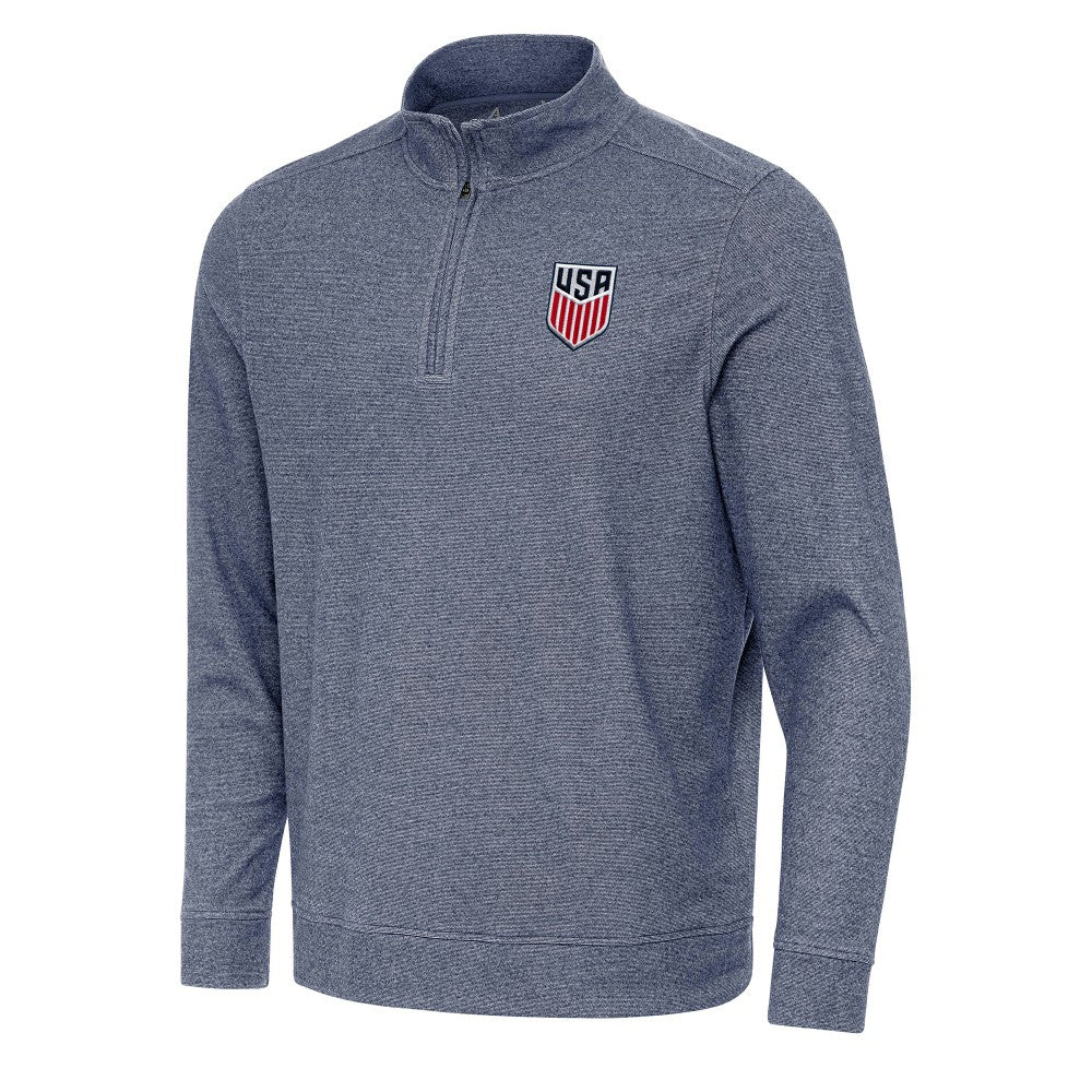 USMNT Antigua Subtle Quarter-Zip Top - Heather Navy cheap