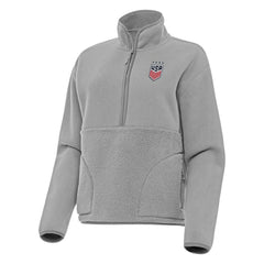 USWNT Antigua Women's Figure Quarter-Zip Jacket - Gray on sale