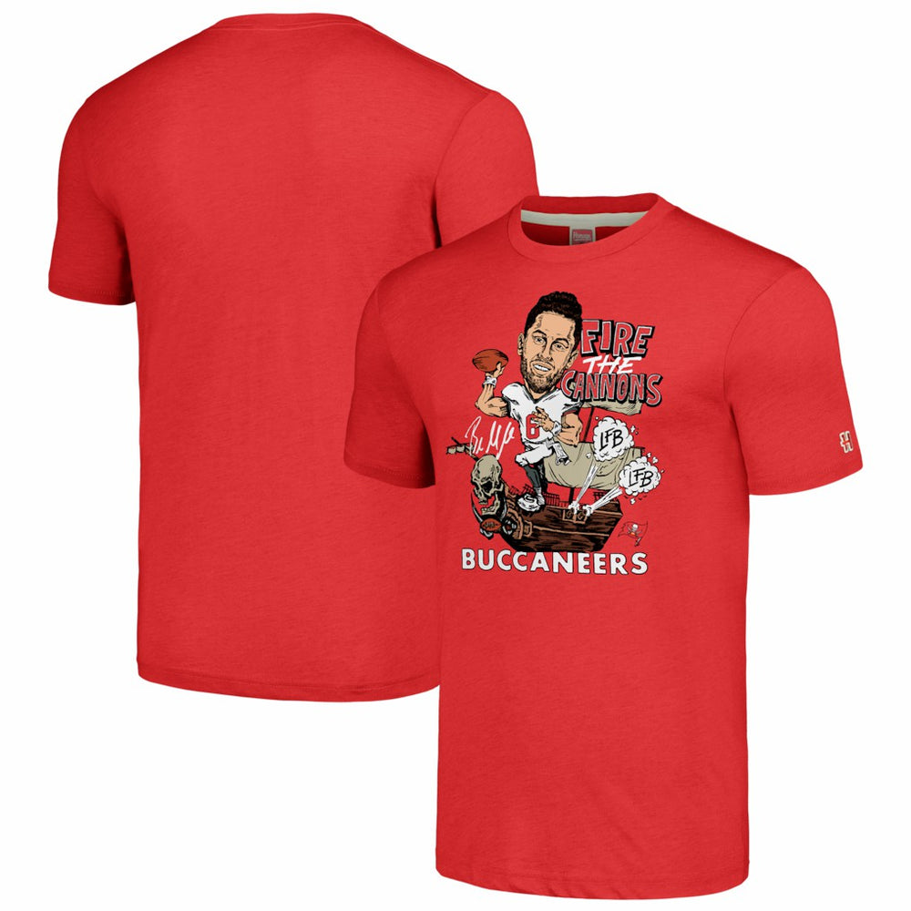 Baker Mayfield Tampa Bay Buccaneers Homage Unisex Caricature Player Graphic Tri-Blend T-Shirt - Red sale