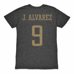 Julián Álvarez Argentina National Team 1863FC Player Retro Tri-Blend T-Shirt - Heather Black on sale