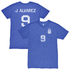 Julián Álvarez Argentina National Team 1863FC Retro Name & Number Tri-Blend T-Shirt - Blue cheap