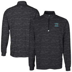 Carolina Panthers Cutter & Buck Traverse Camo Print Stretch DryTec Quarter-Zip Top - Black for sale