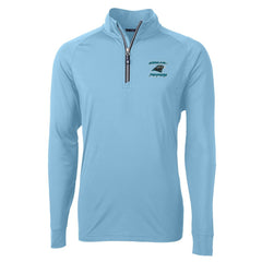 Carolina Panthers Cutter & Buck Adapt Eco Knit Stretch Recycled Raglan Quarter-Zip DryTec Top - Light Blue online