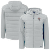 Atlanta Falcons Cutter & Buck Evoke Hybrid Eco Softshell Recycled Full-Zip Hoodie Jacket - Light Gray outlet