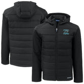 Carolina Panthers Cutter & Buck Evoke Hybrid Eco Softshell Recycled Full-Zip Hoodie Jacket - Black cheap