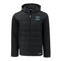 Carolina Panthers Cutter & Buck Evoke Hybrid Eco Softshell Recycled Full-Zip Hoodie Jacket - Black cheap