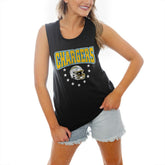 Los Angeles Chargers Gameday Couture Women's Baby You're A Star Racerback Scoop Neck Tapered Tank Top - Black on sale