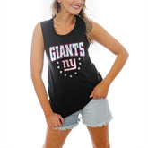 New York Giants Gameday Couture Women's Baby You're A Star Racerback Scoop Neck Tapered Tank Top - Black sale