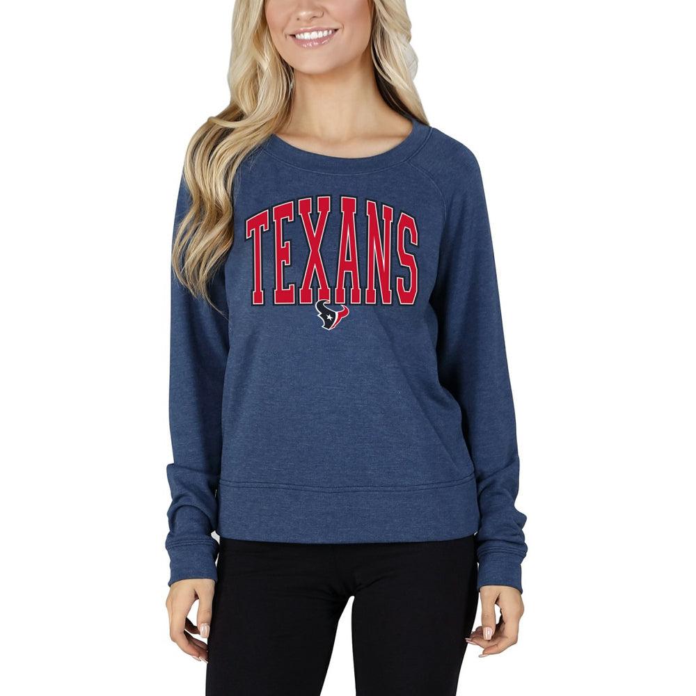 Houston Texans Concepts Sport Women's Mainstream Terry Tri-Blend Long Sleeve Top - Navy on sale