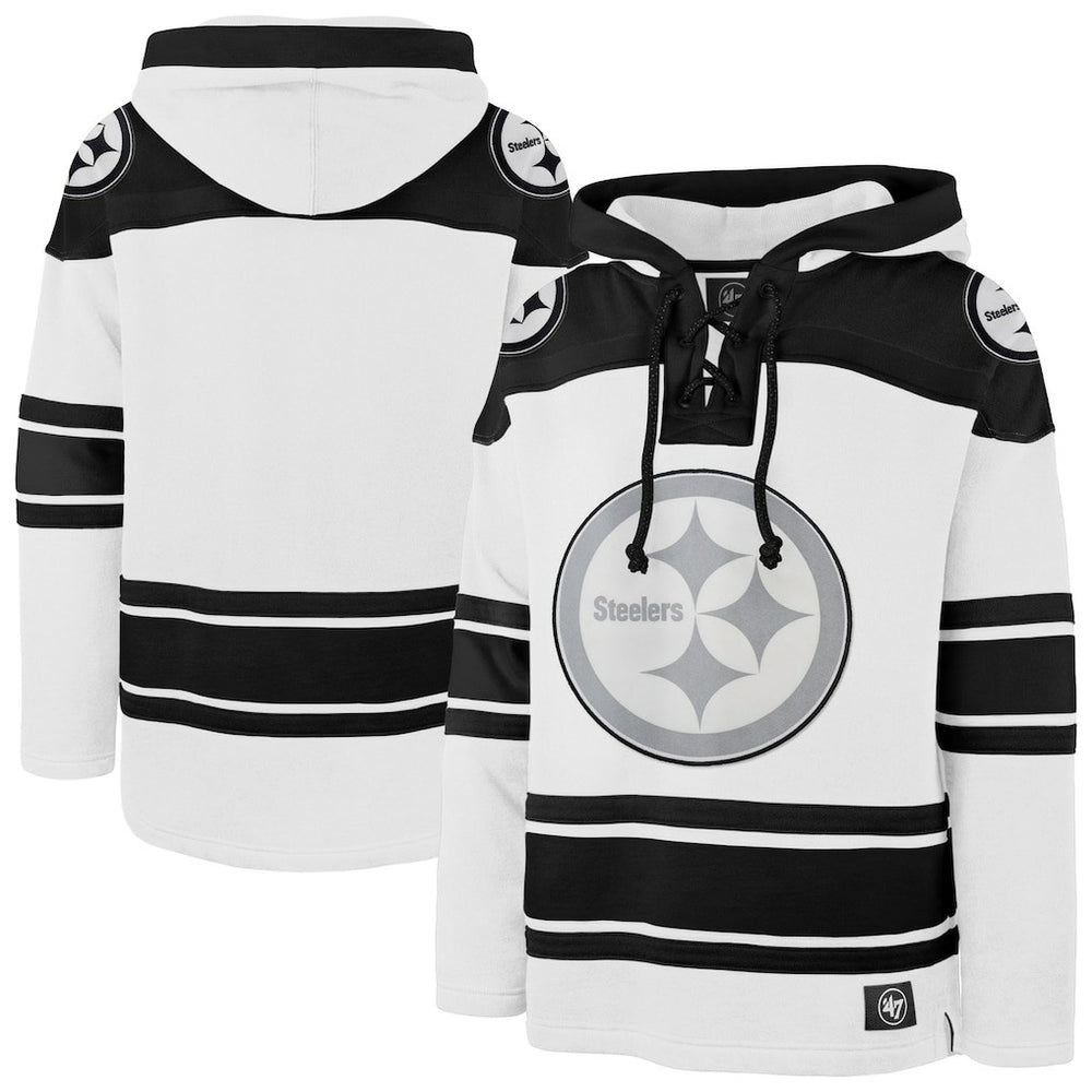 Pittsburgh Steelers '47 After Image Superior Lacer Pullover Hoodie - White online