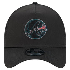 Atlanta Braves Tonal Pop 9FORTY A-Frame Adjustable Hat - Black | New Era