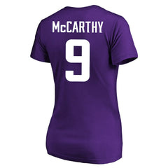 J.J. McCarthy Minnesota Vikings Women's Plus Size Fair Catch Name & Number Scoop Neck T-Shirt - Purple outlet