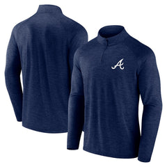 Atlanta Braves Head-to-Head Raglan Quarter-Zip Jacket - Navy