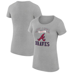 Atlanta Braves G-III 4Her by Carl Banks Women's Super-Slim Fit Lightweight Team Logo Graphic T-Shirt - Heather Gray
