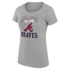 Atlanta Braves G-III 4Her by Carl Banks Women's Super-Slim Fit Lightweight Team Logo Graphic T-Shirt - Heather Gray