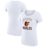 Baltimore Orioles G-III 4Her by Carl Banks Women's Super-Slim Fit Lightweight Team Logo Graphic T-Shirt - White